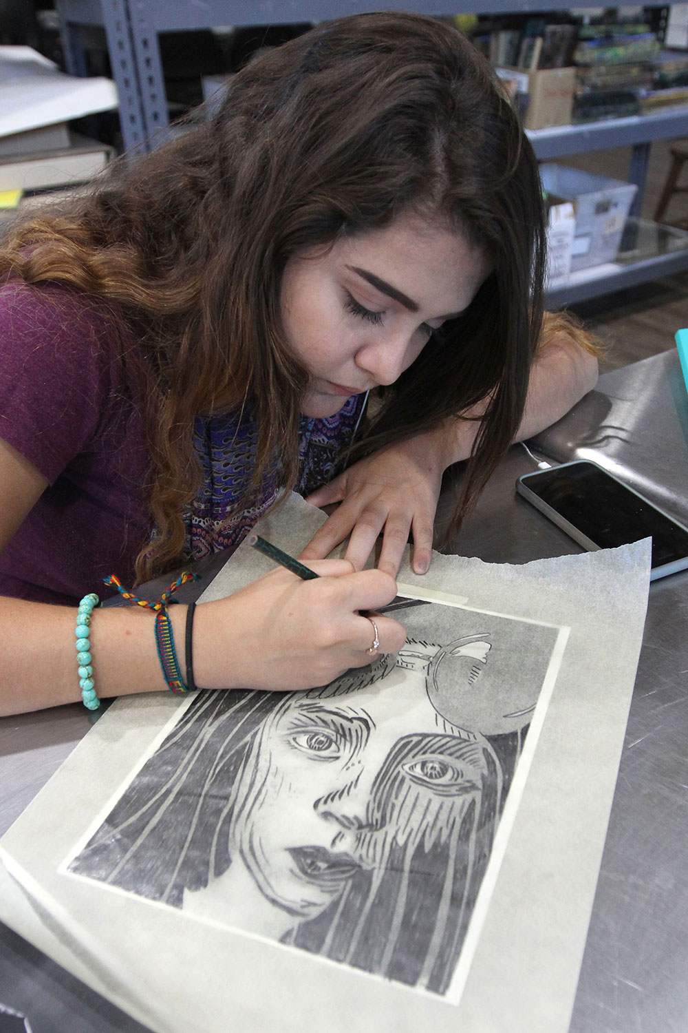 St. Louis art and design student drawing 