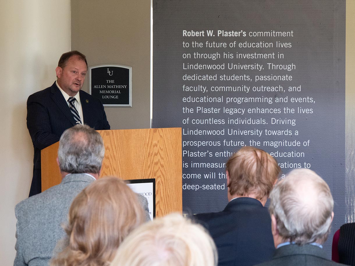 Dedication of Robert W. Plaster legacy wall