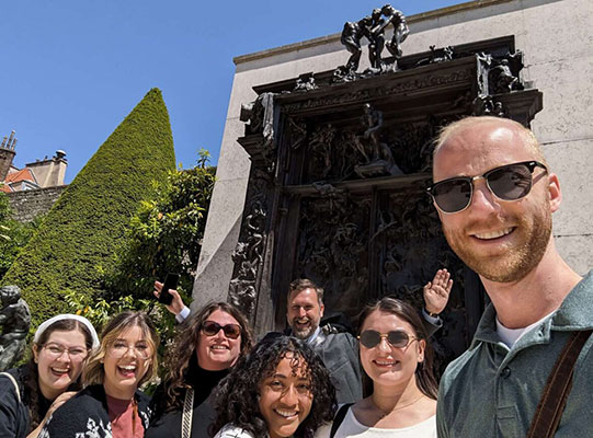 Group of bachelor's of art history Degree Program Students studying abroad