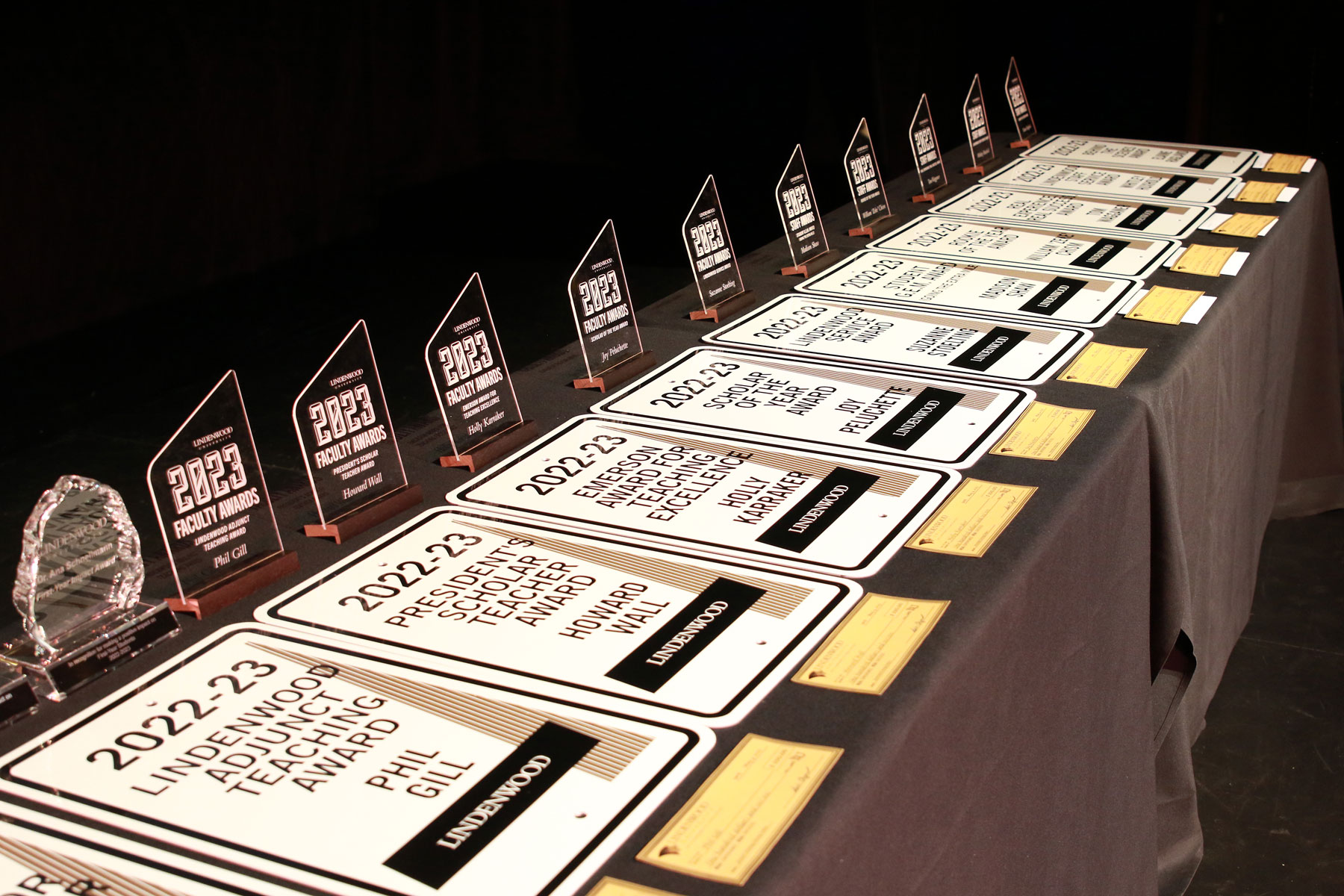 award winner signs and plaques