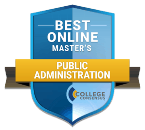 best online masters in public administration degree programs badge