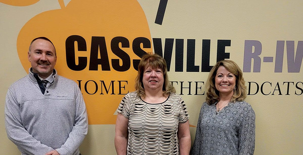 Cassville administrators and Wendy Linton