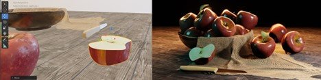 3D graphic of apples