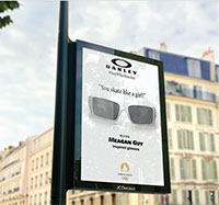 street advertisement for sunglasses