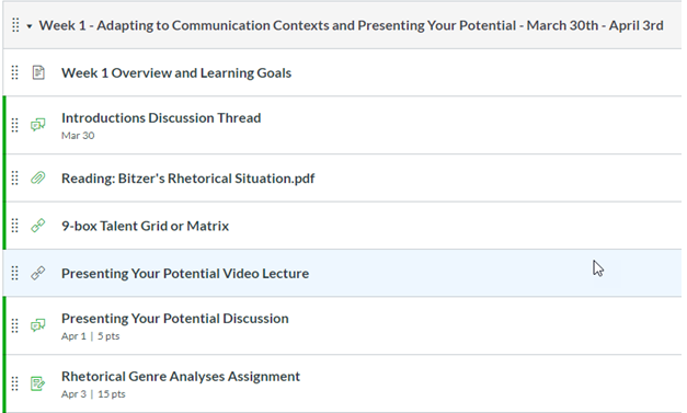 Week 1 - Adapting to Communication Contexts and Presenting Your Potential