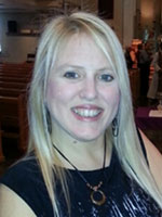 white woman blonde hair smiling