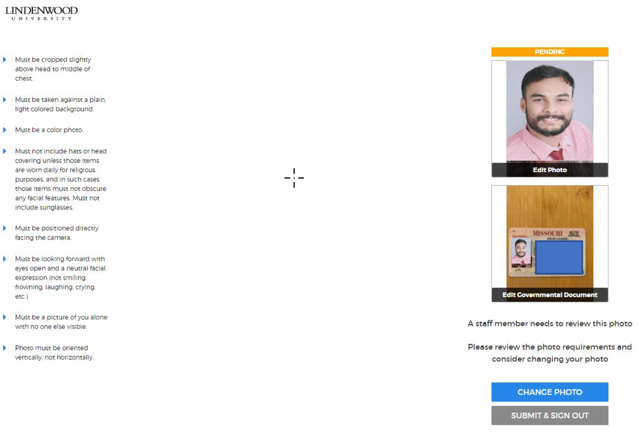 photo pending screen